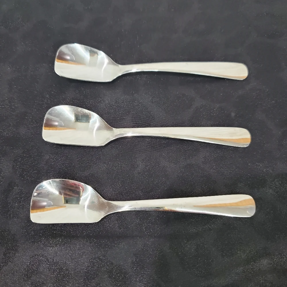 Vintage John Wagner Baby Food Or Jam Scraper Spoon Flat Edges Stainless Japan
